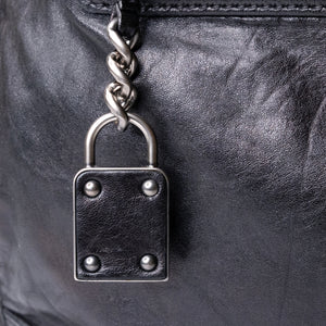 MIUMIU TOTE BAG CALFSKIN LEATHER BLACK