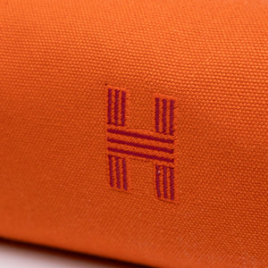 HERMES SMALL BRIDE-A-BRAC TRAVEL CASE ORANGE FEU CANVAS SHW