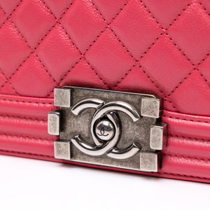 CHANEL MEDIUM LEBOY PINK CALFSKIN LEATHER MULTICOLORED HARDWARE