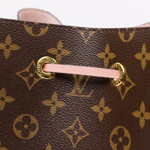LOUIS VUITTON NEO NOE BROWN/ ROSE POUDRE MONOGRAM CANVAS GHW