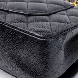 CHANEL SMALL CLASSIC DOUBLE FLAP BAG BLACK CAVIAR GHW