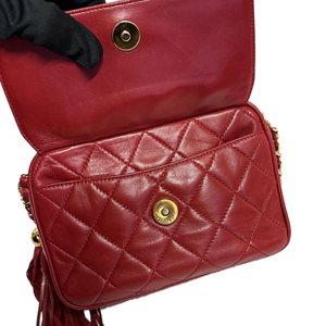 CHANEL VINTAGE CROSSBODY BAG RED GHW