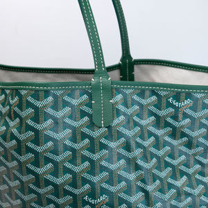 GOYARD SAINT LOUIS PM TOTE BAG GOYARDINE CANVAS GREEN SHW