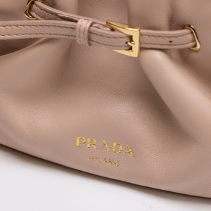 PRADA DADA SMALL NAPPA LEATHER BAG IVORY LAMBSKIN LEATHER GHW