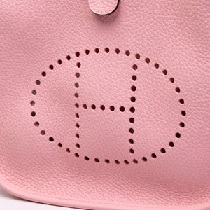 HERMES EVELYNE 23 CLEMENCE LEATHER ROSE SAKURA SHW STAMP K
