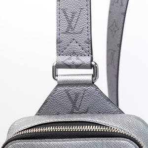 LOUIS VUITTON OUTDOOR SLING BAG MONOGRAM TAIGARAMA GUNMETAL SILVER SHW (MICROCHIP)