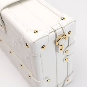 LOUIS VUITTON PETITE MALLE MONOGRAM EMBROIDERED WHITE CALFSKIN GHW