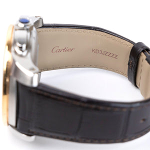 CARTIER CALIBRE DE CARTIER 42MM CHRONOGRAPH STAINLESS STEEL WATCH 18K ROSE GOLD