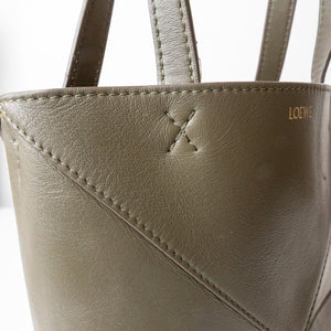 LOEWE MINI PUZZLE FOLD TOTE IN SHINNY CALF SKIN