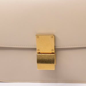 CELINE MEDIUM CLASSIC BOX BAG BEIGE CALFSKIN GHW