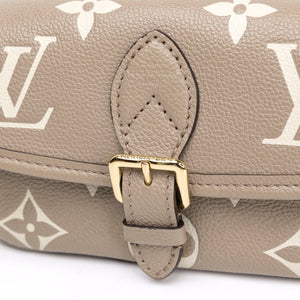LOUIS VUITTON NANO DIANE BICOLOUR MONOGRAM EMPREINTE LEATHER TOURTERELLE BEIGE /  CREAM GHW (MICROCHIP)