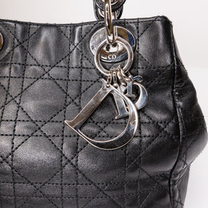 CHRISTIAN DIOR VINTAGE LADY DIOR TOTE BAG BLACK SHW