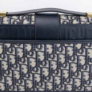 CHRISTIAN DIOR 30 MONTAIGNE BAG BLUE OBLIQUE JACQUARD GHW