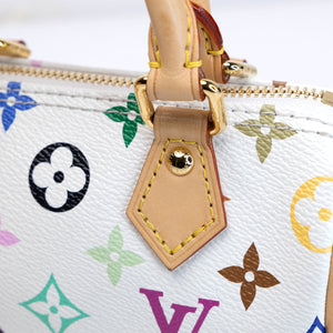 LOUIS VUITTON TAKASHI MURAKAMI NANO SPEEDY MONOGRAM CANVAS / LEATHER WHITE / MULTICOLOUR GHW