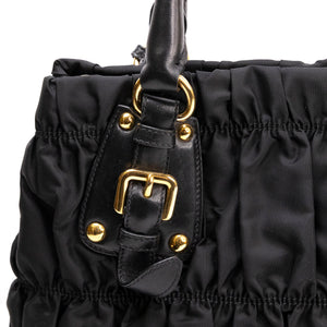 PRADA TESSUTO GAUFRE TOTE BLACK GHW