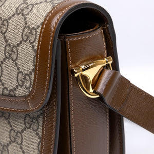 GUCCI HORSEBIT 1955 SHOULDER BAG BEIGE SUPREME CANVAS GHW