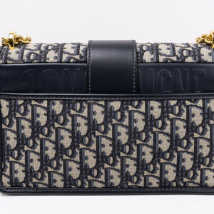 CHRISTIAN DIOR 30 MONTAIGNE CHAIN BAG OBLIQUE JACQUARD BLUE GHW