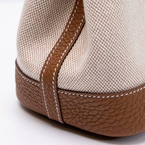 HERMES NEO GARDEN PARTY 23 NEGONDA / CANVAS ECRU / BEIGE / GOLD SHW STAMP G