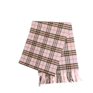 BURBERRY PINK CASHMERE NOVA CHECK SCARF PINK