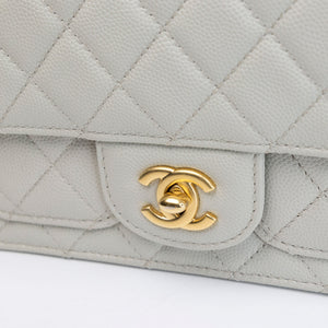 CHANEL 25B CC MINI FLAP BAG PALE SAGE GREEN CAVIAR LEATHER GHW (MICROCHIP)