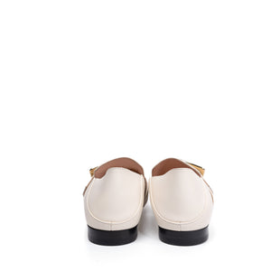 BALLY JANELLE BB WHITE  LEATHER FLATS SIZE 37.5
