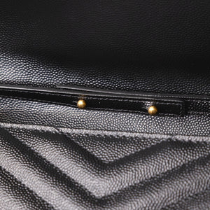 SAINT LAURENT ENVELOPE CHAIN WALLET CALFSKIN BLACK GHW