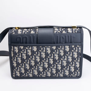 CHRISTIAN DIOR 30 MONTAIGNE BAG BLUE OBLIQUE JACQUARD GHW