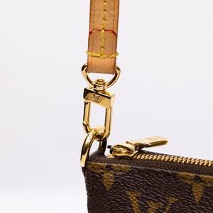 LOUIS VUITTON POCHETTE ACCESSOIRES BROWN/MULTICOLOUR  MONOGRAM CANVAS GHW (MICROCHIP)
