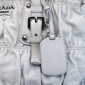 PRADA NAPPA GAUFFRE LARGE BAG GREY SHW