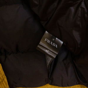 PRADA COTTON CORDUROY DOWN PUFFER MEN JACKET BROWN SIZE M
