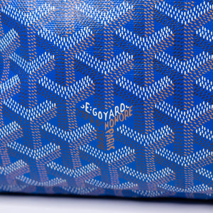 GOYARD ARTOIS GM TOTE BAG GOYARDINE CANVAS/CALFSKIN BLUE SHW