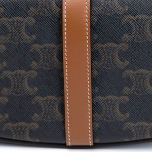 CELINE CLUTCH ON STRAP TABOU TRIOMPHE CANVAS / CALFSKIN TAN GHW