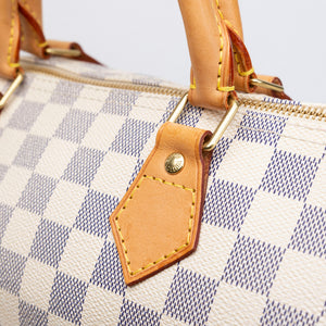 LOUIS VUITTON SPEEDY 30 DAMIER AZUR CANVAS HANDBAG GHW