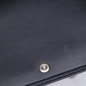 CELINE FRAME WALLET ON CHAIN CROSSBODY BAG BLACK & WHITE CALFSKIN SHW