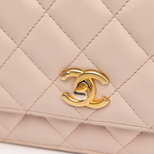 CHANEL PEARL CRUSH WALLET ON CHAIN LIGHT PINK LAMBSKIN GHW (MICROCHIP)