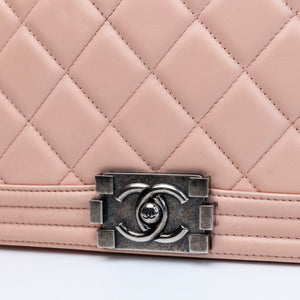 CHANEL MEDIUM LEBOY LIGHT PINK CALFSKIN LEATHER SHW