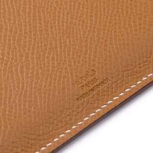 HERMES TARMAC PASSPORT HOLDER EPSOM GOLD SHW STAMP Y