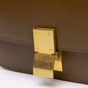 CELINE TEEN CLASSIC BOX BAG CAMEL CALFSKIN LEATHER GHW
