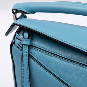 LOEWE MINI PUZZLE BAG CALFSKIN LIGHT BLUE SHW