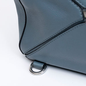 LOEWE SMALL PUZZLE BAG CALFSKIN STONE BLUE SHW