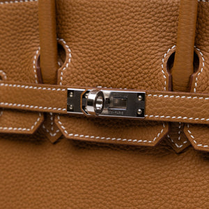 HERMES BIRKIN 25 GOLD TOGO SHW STAMP K