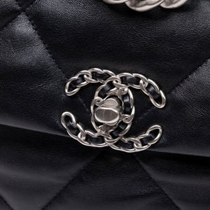 CHANEL SMALL 19 BAG LAMBSKIN BLACK MULTICOLOUR HARDWARE (MICROCHIP)
