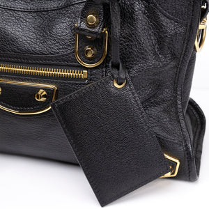 BALENCIAGA METALLIC EDG CITY S BAG BLACK GHW