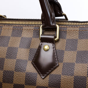 LOUIS VUITTON SPEEDY BANDOULIERE 25 DAMIER EBENE CANVAS / LEATHER GHW