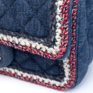 CHANEL DENIM MINI FLAP BAG BLUE WITH TWEED SHW