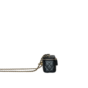CHANEL MINI VANITY CASE WITH CHAIN BLACK CAVIAR GHW