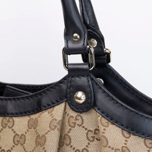 GUCCI GG CANVAS SUKEY TOTE BEIGE GHW