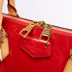 LOUIS VUITTON VERNIS MONTEBELLO MM BAG RED GHW