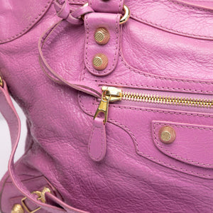 BALENCIAGA MEDIUM CLASSIC CITY CROSSBODY BAG PURPLE GHW