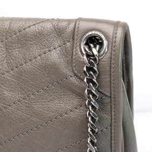 SAINT LAURENT MEDIUM NIKKI BAG CALFSKIN GREY SHW
